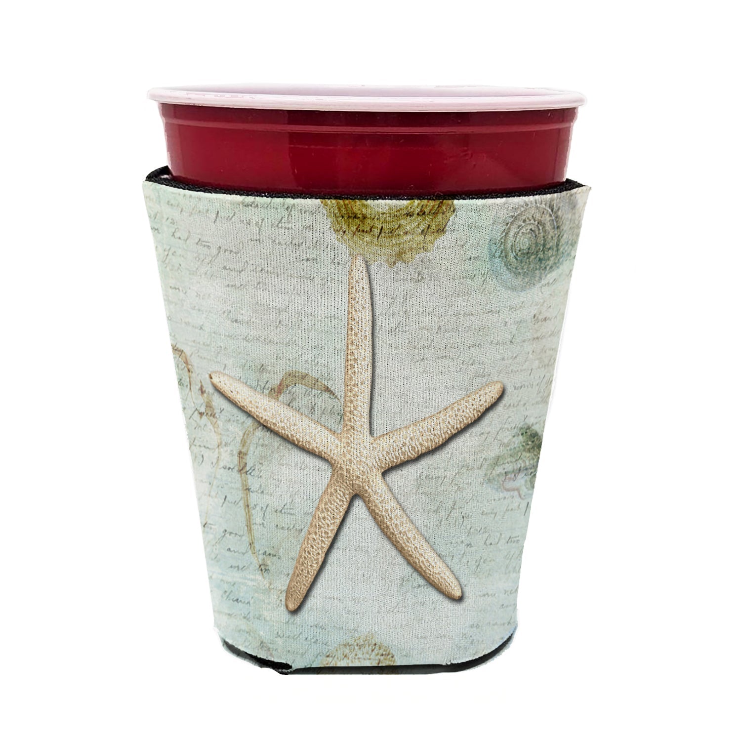 Beach Schoenbeck Sea Star Starfish Red Cup Hugger Sleeve for 16–22 oz Party Cups, Insulated Foam Drink Holder for Iced Coffee, Tailgate & BBQ Reusable
