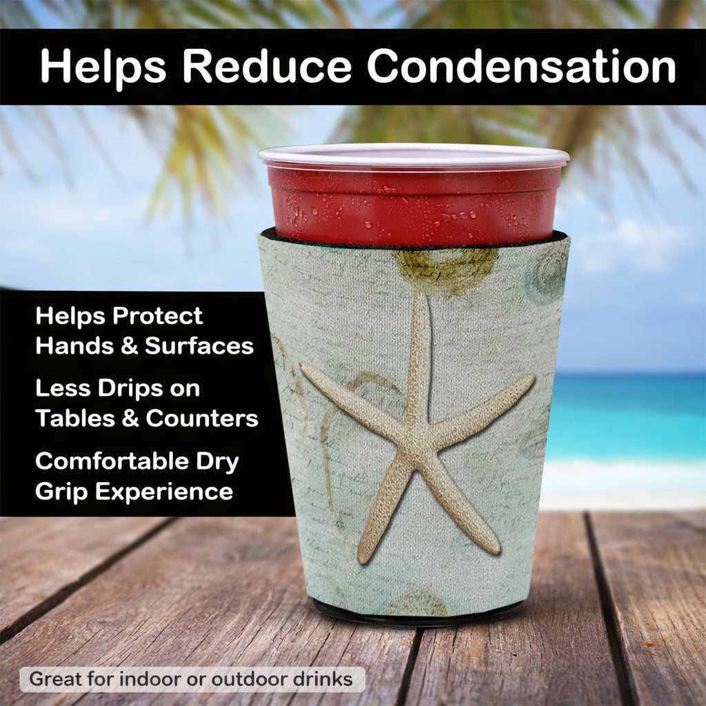 Beach Schoenbeck Sea Star Starfish Red Cup Hugger Sleeve for 16–22 oz Party Cups, Insulated Foam Drink Holder for Iced Coffee, Tailgate & BBQ Reusable