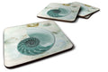 Beach Volute Shell Foam Coasters Set of 4 Cup Coasters for Indoor Outdoor, Tabletop Protection, Anti Slip, Mouse pad Material