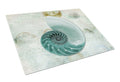 Beach Volute Shell Cutting Board Tempered Glass Kitchen Cutting Surface, Heat Resistant Chopping, Non-Slip Feet, Food Prep & Serving