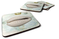 Beach Cowrie Shell Foam Coasters Set of 4 Cup Coasters for Indoor Outdoor, Tabletop Protection, Anti Slip, Mouse pad Material
