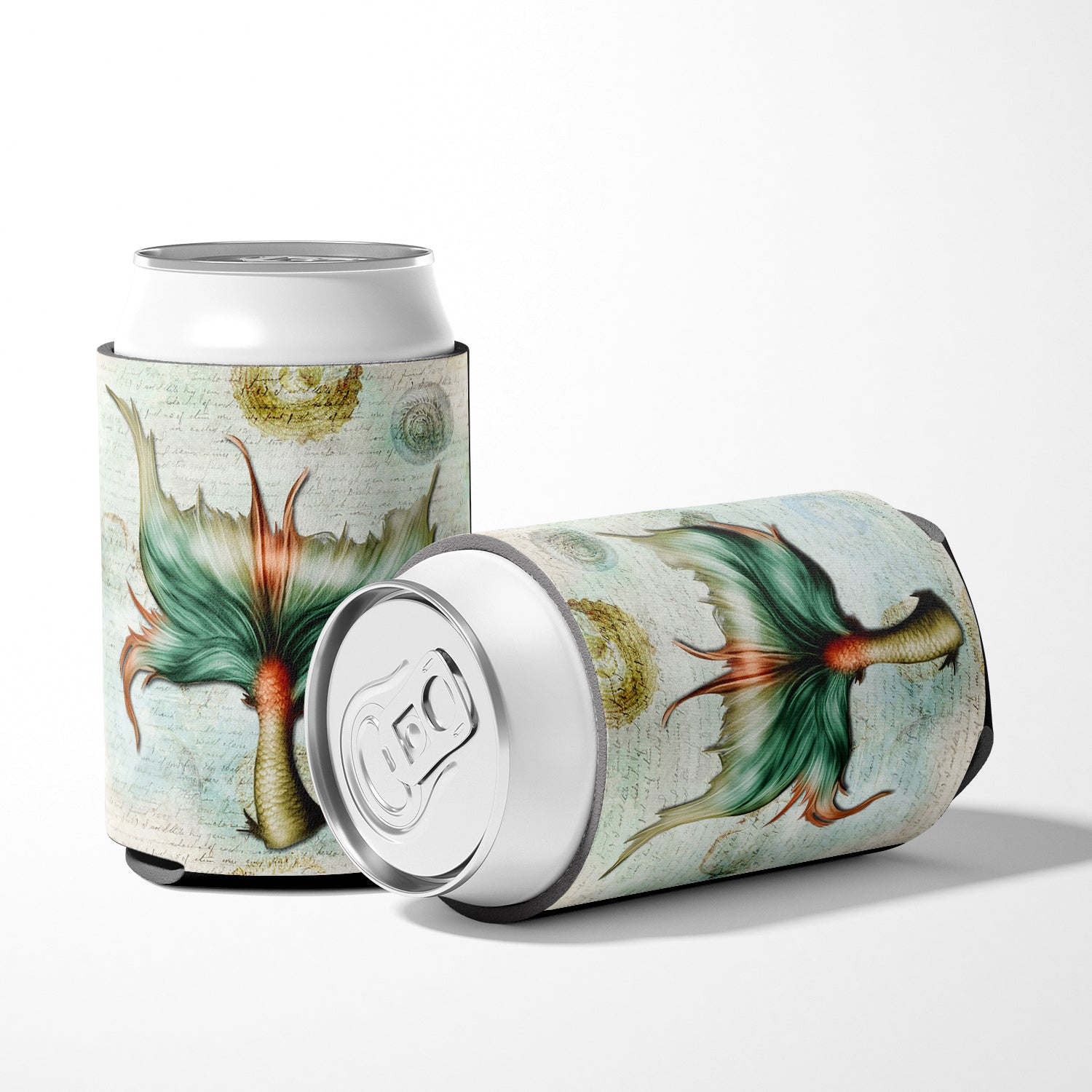 Mermaids and Mermen Mermaid Tail Can or Bottle Hugger Cooler Sleeve for Standard 12 oz Cans, Insulated Foam Beer & Soda Can Hugger Reusable