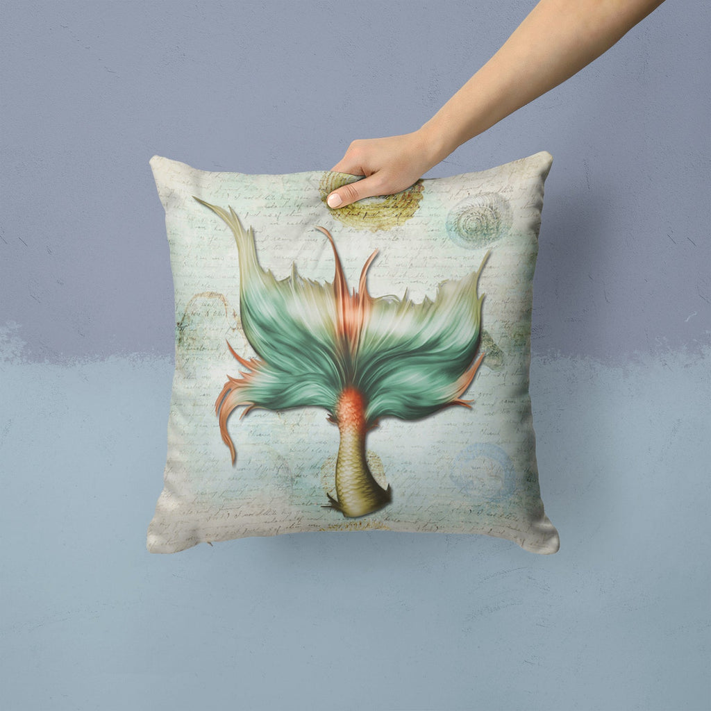 Mermaids and Mermen Mermaid Tail Decorative Throw Pillow 14x14 Indoor Outdoor Accent Cushion, Fabric Cover with Insert for Sofa, Bed, Porch & Living Room