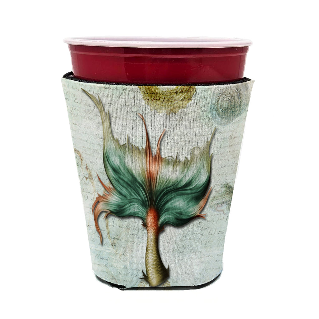 Mermaids and Mermen Mermaid Tail Red Cup Hugger Sleeve for 16–22 oz Party Cups, Insulated Foam Drink Holder for Iced Coffee, Tailgate & BBQ Reusable