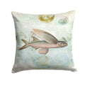 Beach Fly Fish Decorative Throw Pillow 14x14 Indoor Outdoor Accent Cushion, Fabric Cover with Insert for Sofa, Bed, Porch & Living Room