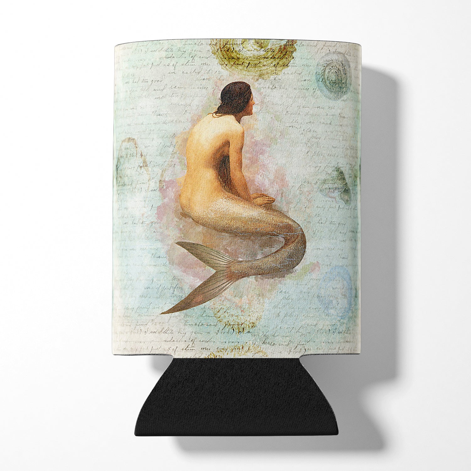 Beach Mermaid Can or Bottle Hugger Cooler Sleeve for Standard 12 oz Cans, Insulated Foam Beer & Soda Can Hugger Reusable