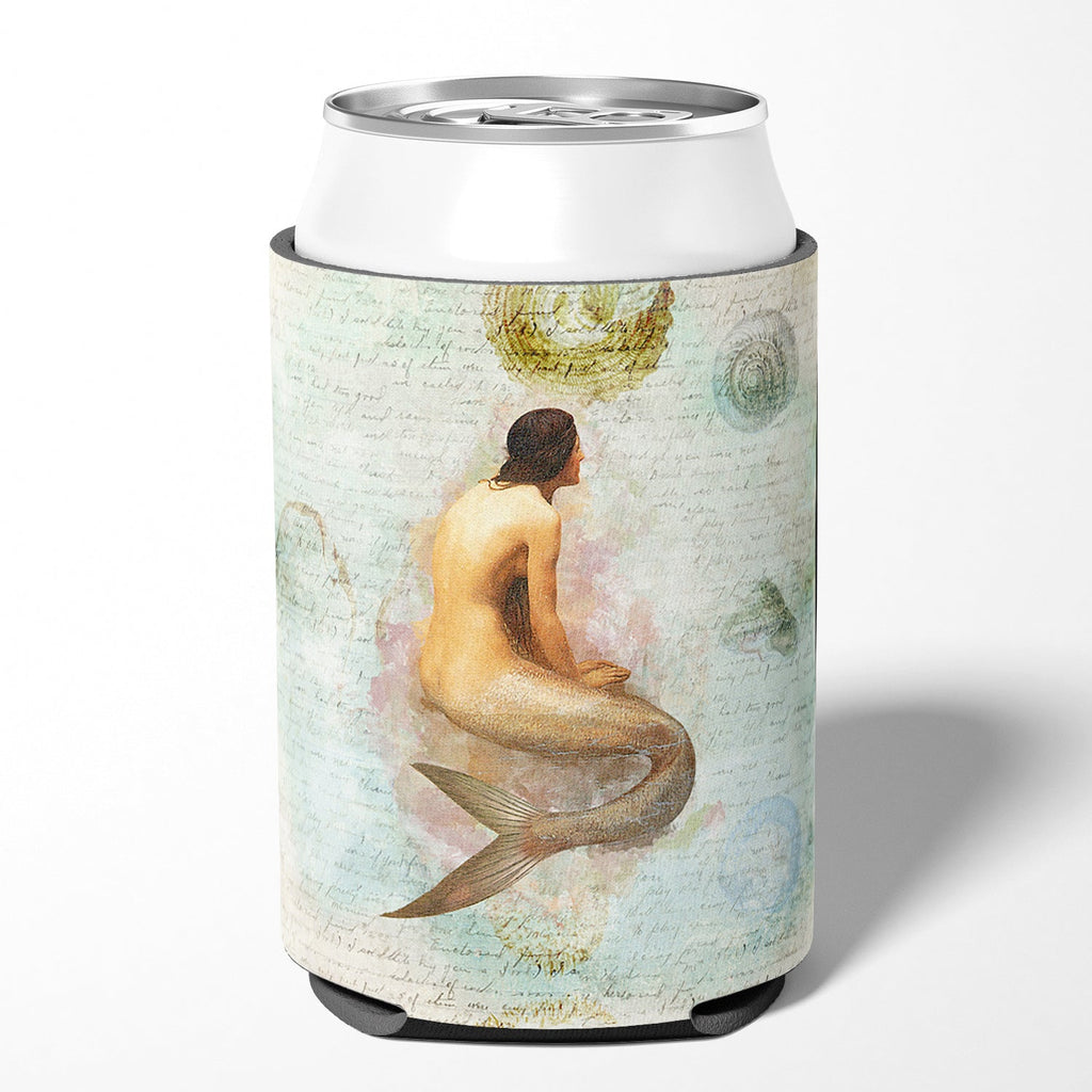 Beach Mermaid Can or Bottle Hugger Cooler Sleeve for Standard 12 oz Cans, Insulated Foam Beer & Soda Can Hugger Reusable