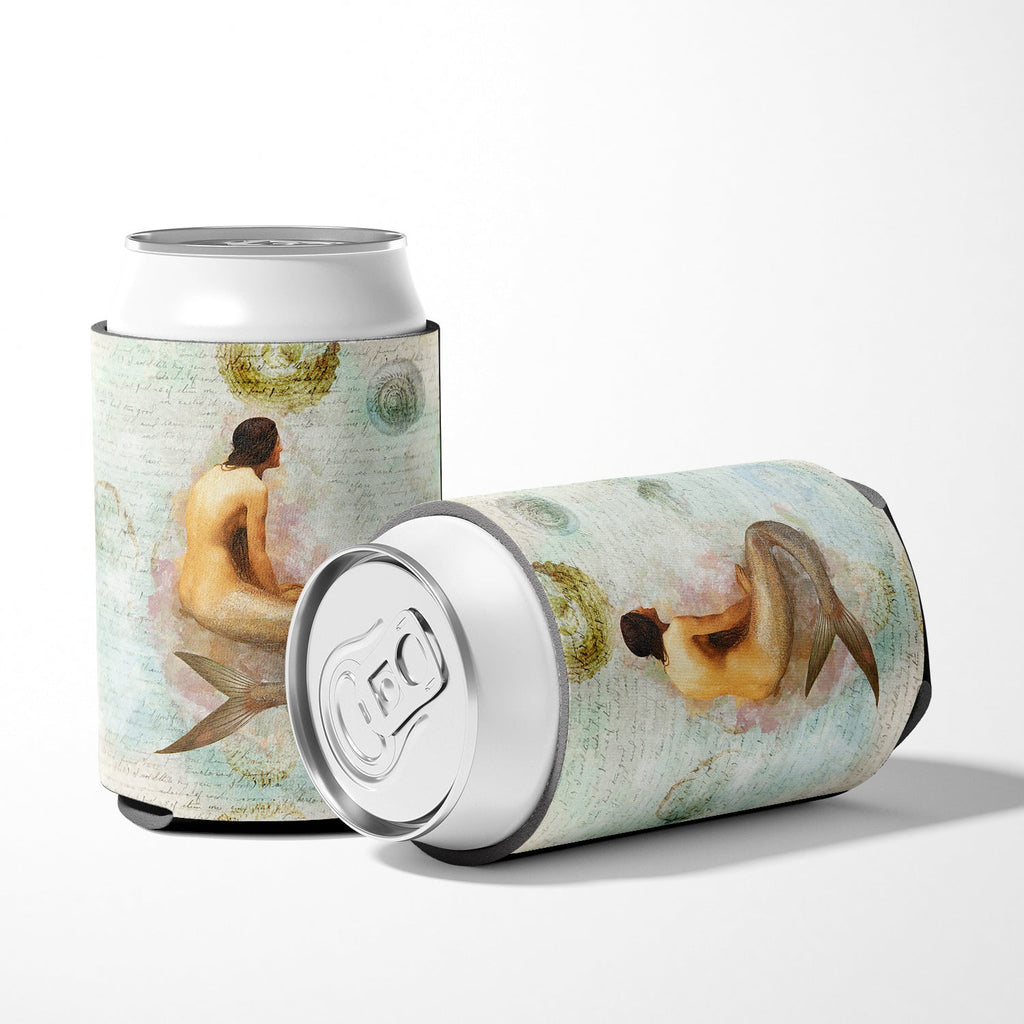 Beach Mermaid Can or Bottle Hugger Cooler Sleeve for Standard 12 oz Cans, Insulated Foam Beer & Soda Can Hugger Reusable