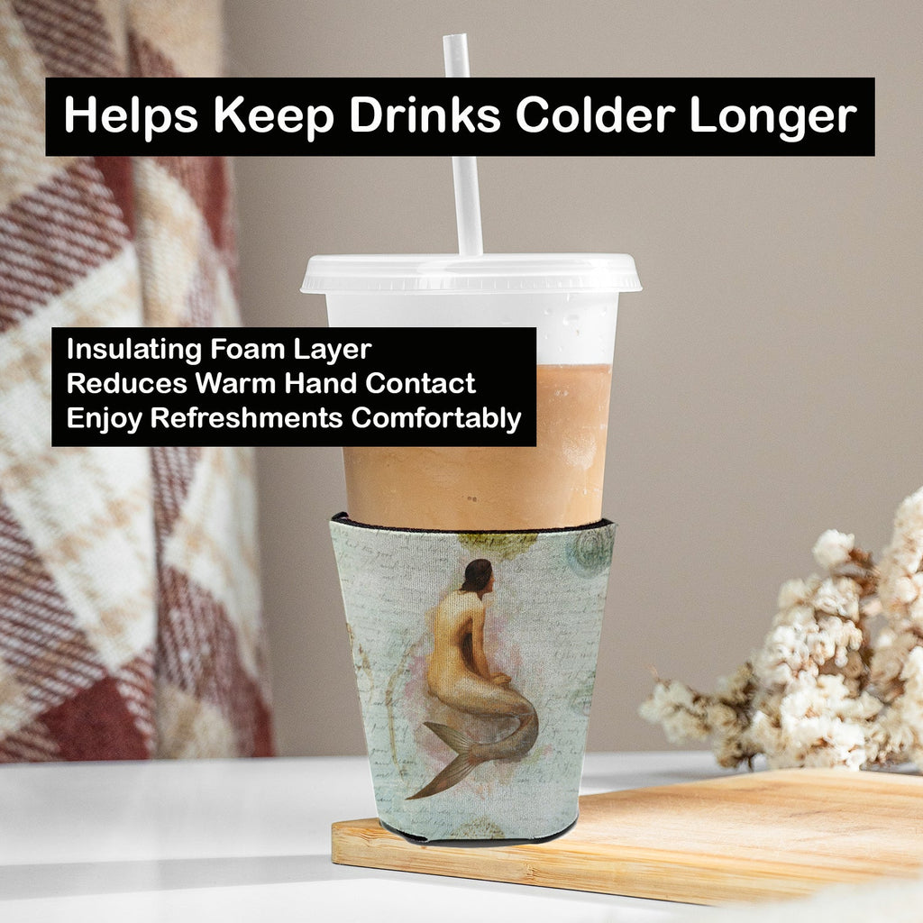 Beach Mermaid Red Cup Hugger Sleeve for 16–22 oz Party Cups, Insulated Foam Drink Holder for Iced Coffee, Tailgate & BBQ Reusable