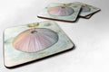 Beach Mushroom Coral Foam Coasters Set of 4 Cup Coasters for Indoor Outdoor, Tabletop Protection, Anti Slip, Mouse pad Material