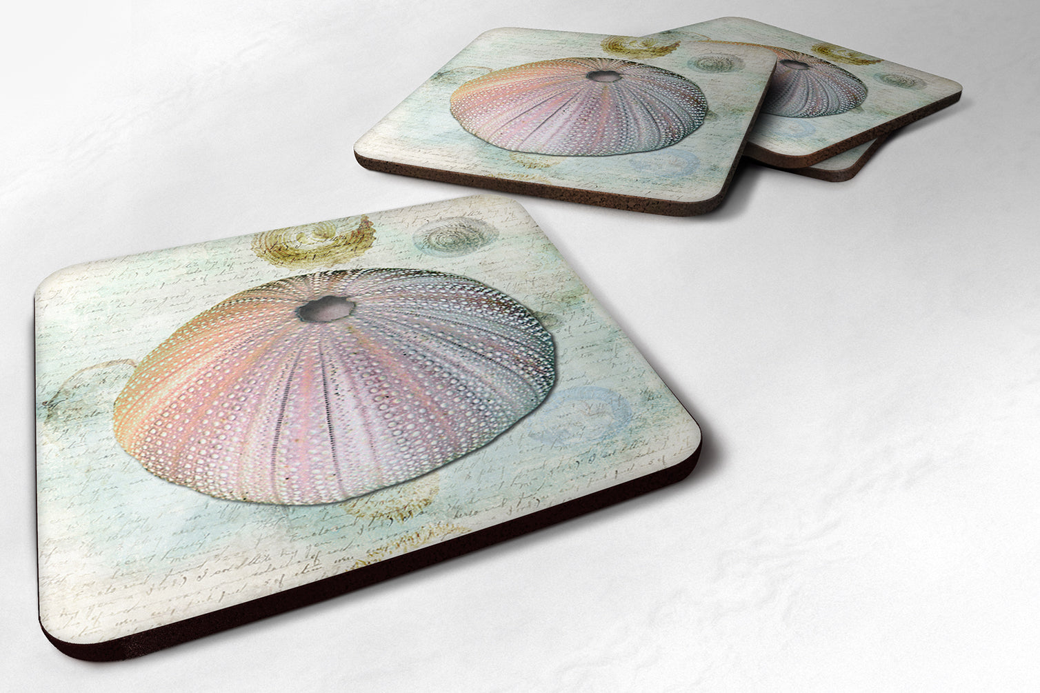 Beach Mushroom Coral Foam Coasters Set of 4 Cup Coasters for Indoor Outdoor, Tabletop Protection, Anti Slip, Mouse pad Material