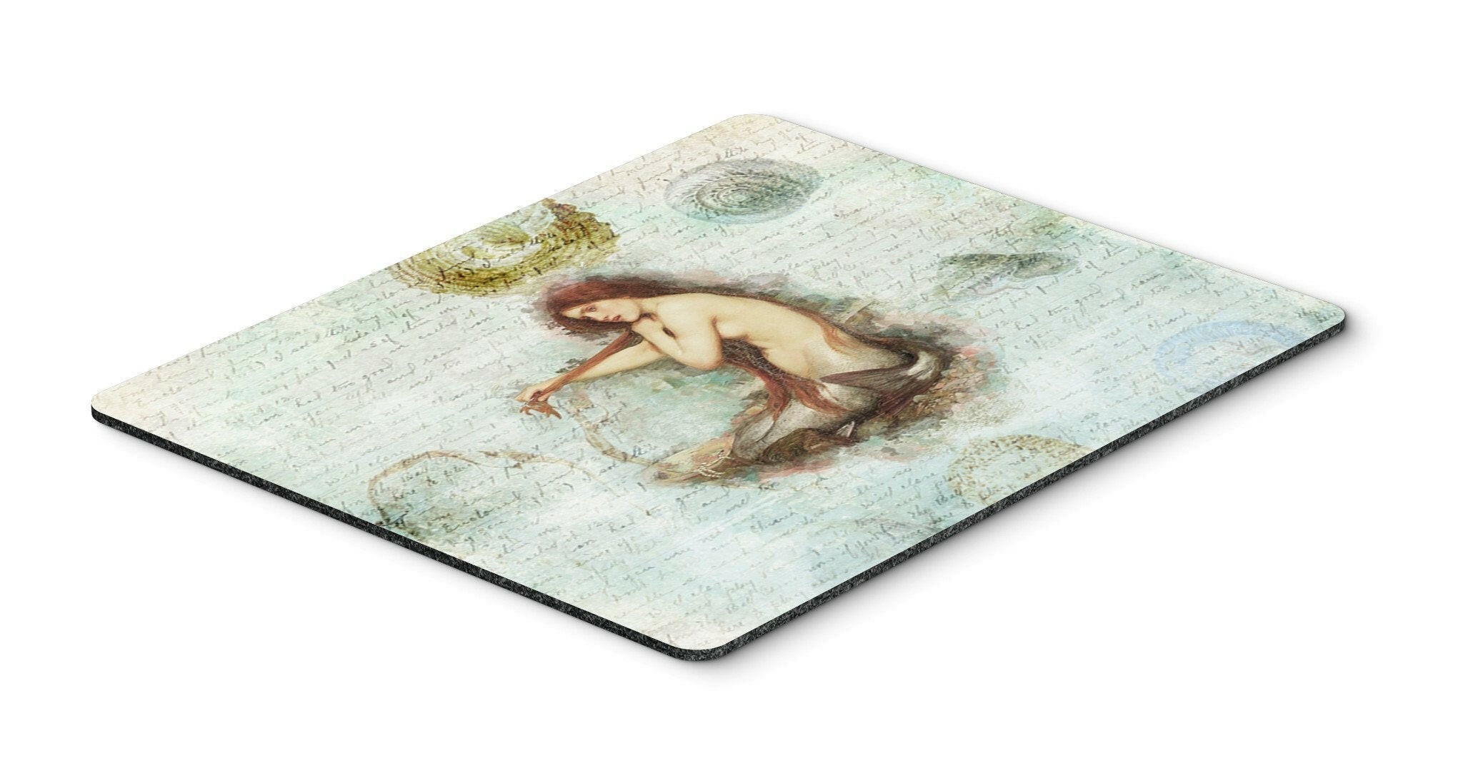 Beach Mermaid Sitting Mouse Pad, Heat Resistant Trivet Hot Pad , Non Slip Rubber Desk Mat, Kitchen Counter Protector, Home Office Decor Gift