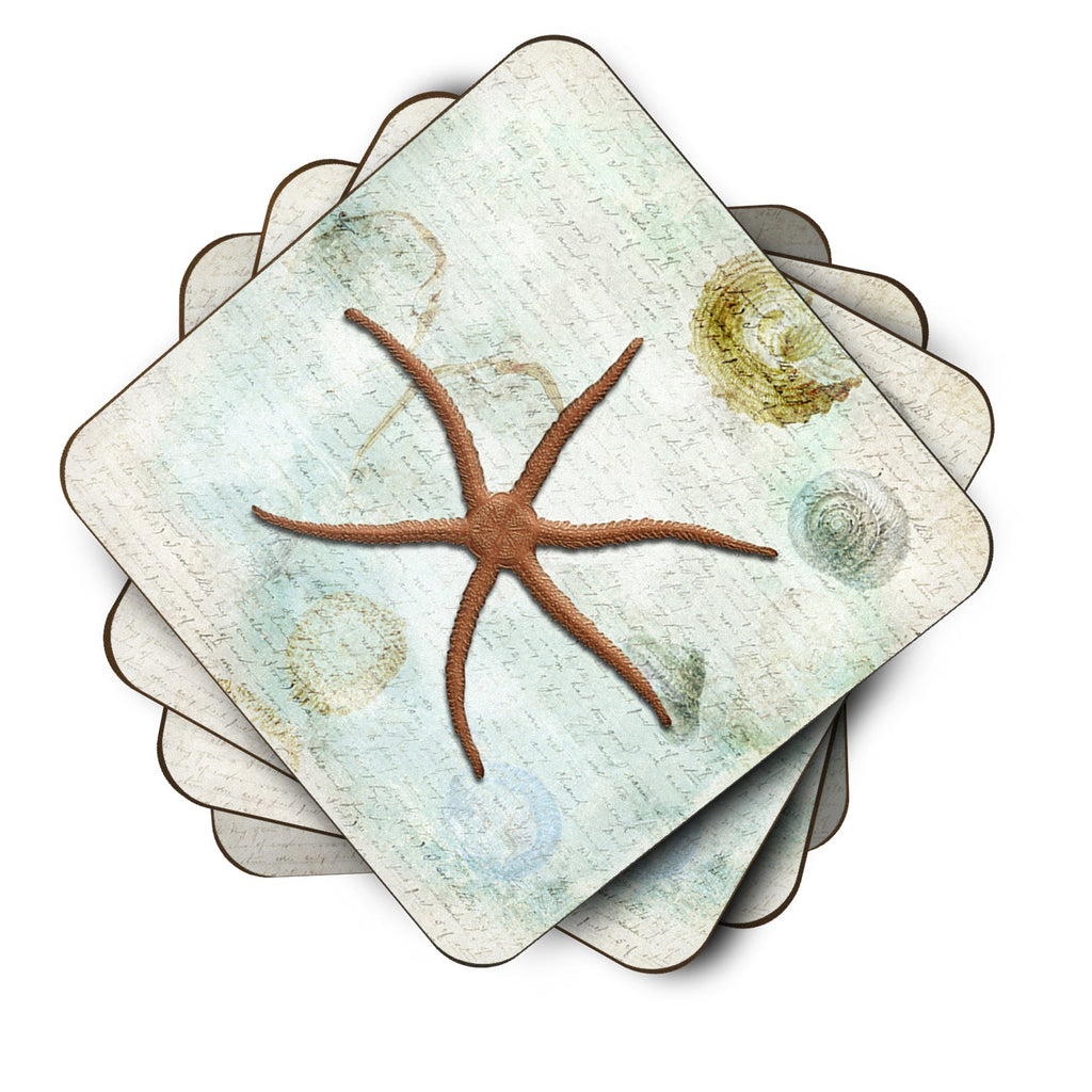 Beach Red Serpent Starfish Foam Coasters Set of 4 Cup Coasters for Indoor Outdoor, Tabletop Protection, Anti Slip, Mouse pad Material