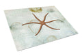 Beach Red Serpent Starfish Cutting Board Tempered Glass Kitchen Cutting Surface, Heat Resistant Chopping, Non-Slip Feet, Food Prep & Serving