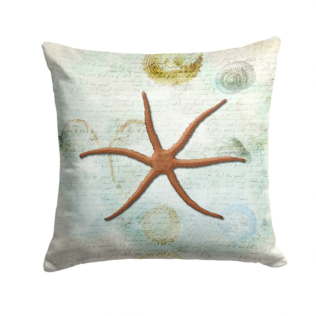 Beach Red Serpent Starfish Decorative Throw Pillow 14x14 Indoor Outdoor Accent Cushion, Fabric Cover with Insert for Sofa, Bed, Porch & Living Room