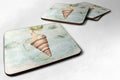 Beach Horse Conch Shell Foam Coasters Set of 4 Cup Coasters for Indoor Outdoor, Tabletop Protection, Anti Slip, Mouse pad Material