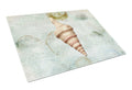 Beach Horse Conch Shell Cutting Board Tempered Glass Kitchen Cutting Surface, Heat Resistant Chopping, Non-Slip Feet, Food Prep & Serving