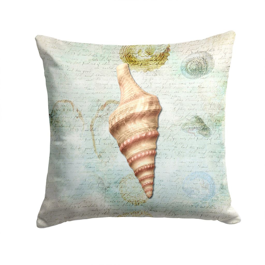 Beach Horse Conch Shell Decorative Throw Pillow 14x14 Indoor Outdoor Accent Cushion, Fabric Cover with Insert for Sofa, Bed, Porch & Living Room
