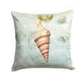 Beach Horse Conch Shell Decorative Throw Pillow 14x14 Indoor Outdoor Accent Cushion, Fabric Cover with Insert for Sofa, Bed, Porch & Living Room
