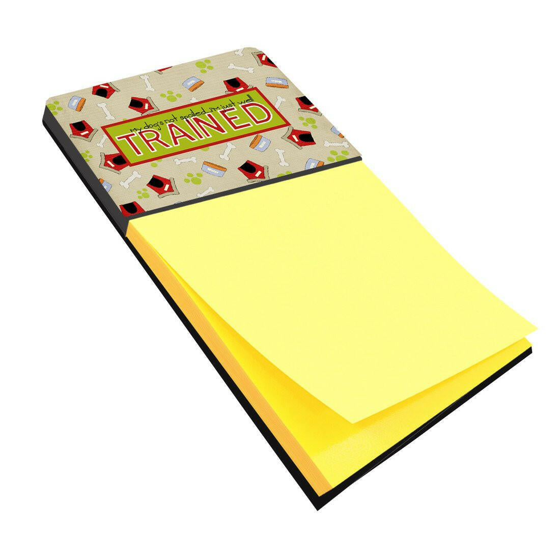My Dog's not spoiled I'm just well trained Watercolor Sticky Note Holder Refillable Dispenser Desk Accessory 3x3 Pad Gift