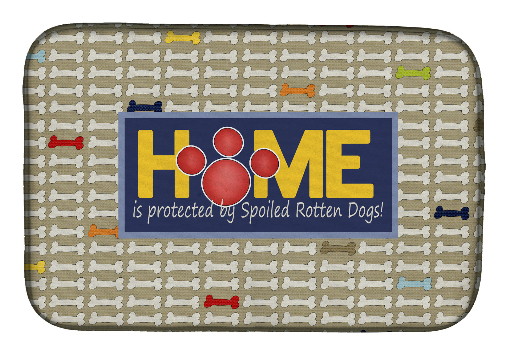Home is protected by spoiled rotten dogs Dish Drying Mat Absorbent Dish Drying Mat Pad for Kitchen Counter Dish Drainer Mat for Countertop, 14 x 21", Multicolor