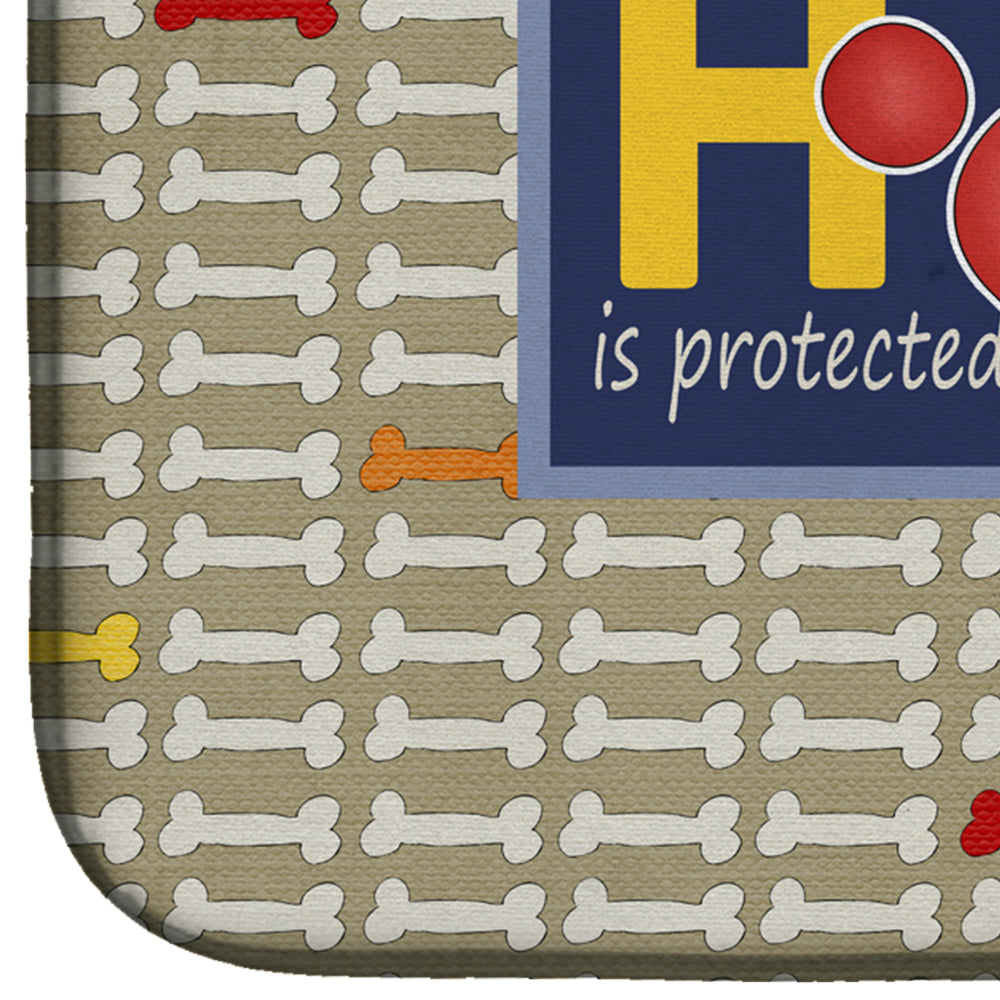 Home is protected by spoiled rotten dogs Dish Drying Mat Absorbent Dish Drying Mat Pad for Kitchen Counter Dish Drainer Mat for Countertop, 14 x 21", Multicolor
