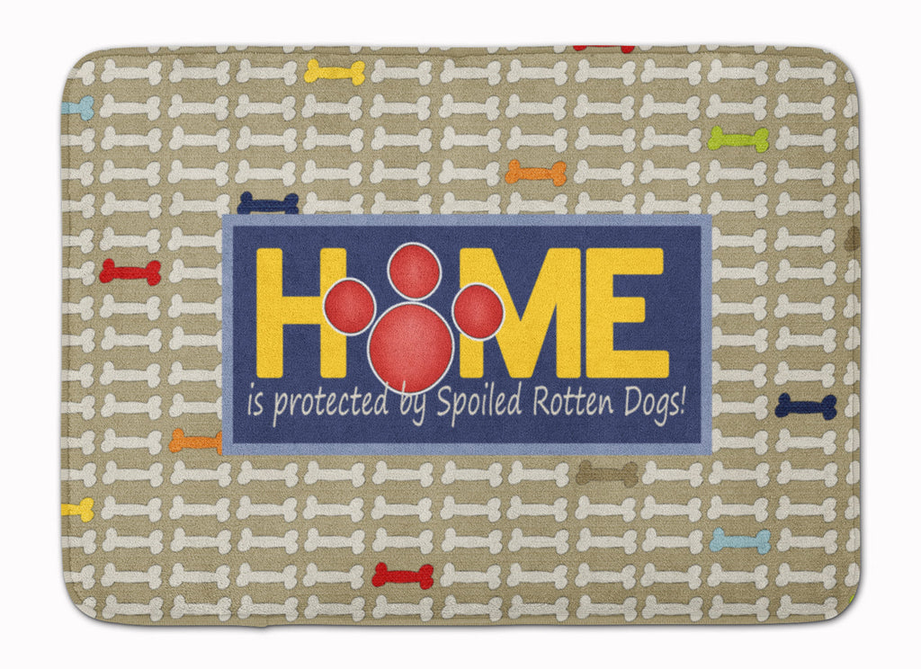 Home is protected by spoiled rotten dogs Memory Foam Kitchen Mat Machine Washable Anti-Fatigue Cushion Comfort Bath or Kitchen Rug