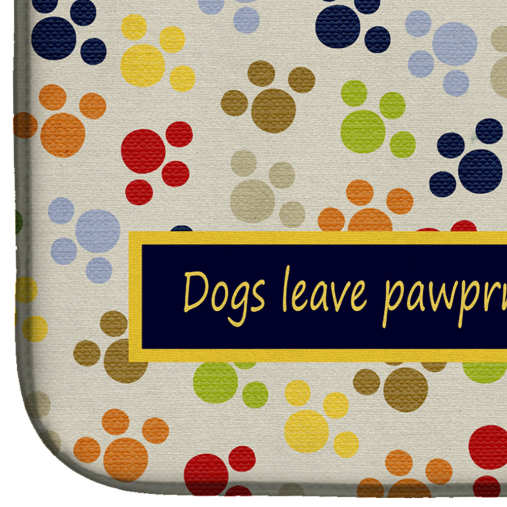 Dogs leave pawprints on your heart Dish Drying Mat Absorbent Dish Drying Mat Pad for Kitchen Counter Dish Drainer Mat for Countertop, 14 x 21", Multicolor