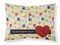 Dogs leave pawprints on your heart Standard Pillowcase Lightweight Super Soft Easy Care Decorative Artwork Pillowcase, Standard