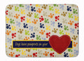 Dogs leave pawprints on your heart Memory Foam Kitchen Mat Machine Washable Anti-Fatigue Cushion Comfort Bath or Kitchen Rug