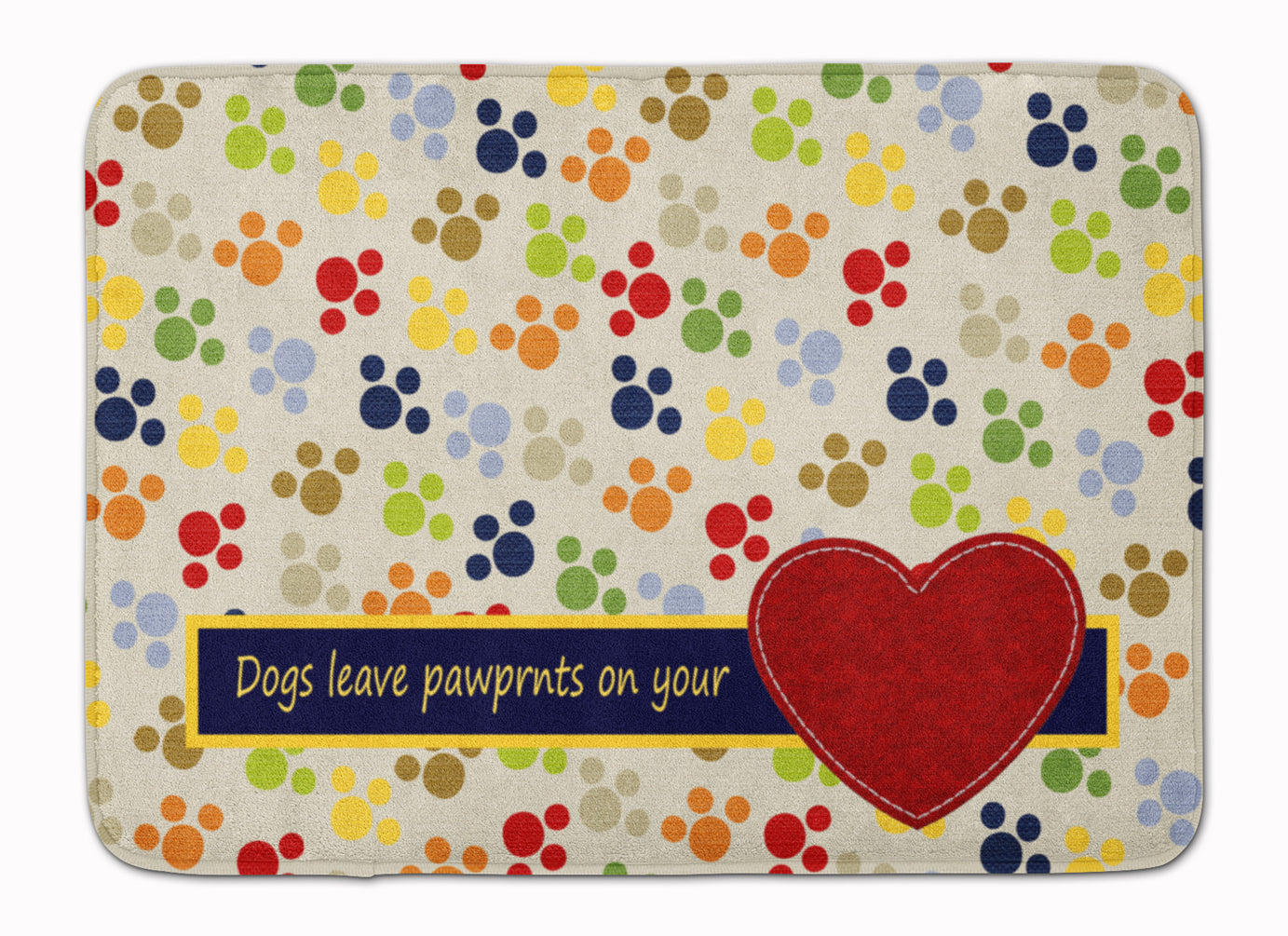 Dogs leave pawprints on your heart Memory Foam Kitchen Mat Machine Washable Anti-Fatigue Cushion Comfort Bath or Kitchen Rug