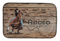Rodeo Cowgirl Barrel Racer Dish Drying Mat Absorbent Dish Drying Mat Pad for Kitchen Counter Dish Drainer Mat for Countertop, 14 x 21", Multicolor
