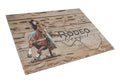 Rodeo Cowgirl Barrel Racer Cutting Board Tempered Glass Kitchen Cutting Surface, Heat Resistant Chopping, Non-Slip Feet, Food Prep & Serving