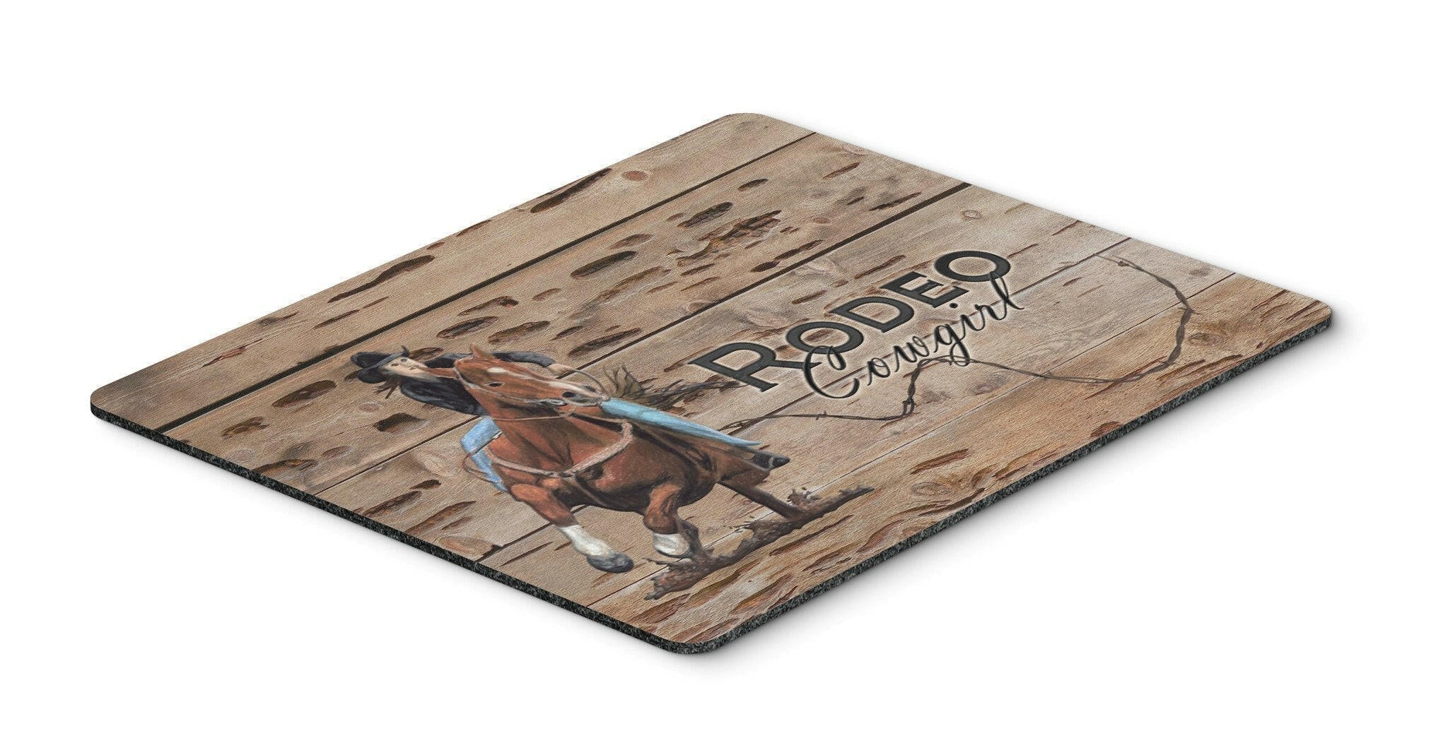 Rodeo Cowgirl Barrel Racer Mouse Pad, Heat Resistant Trivet Hot Pad , Non Slip Rubber Desk Mat, Kitchen Counter Protector, Home Office Decor Gift