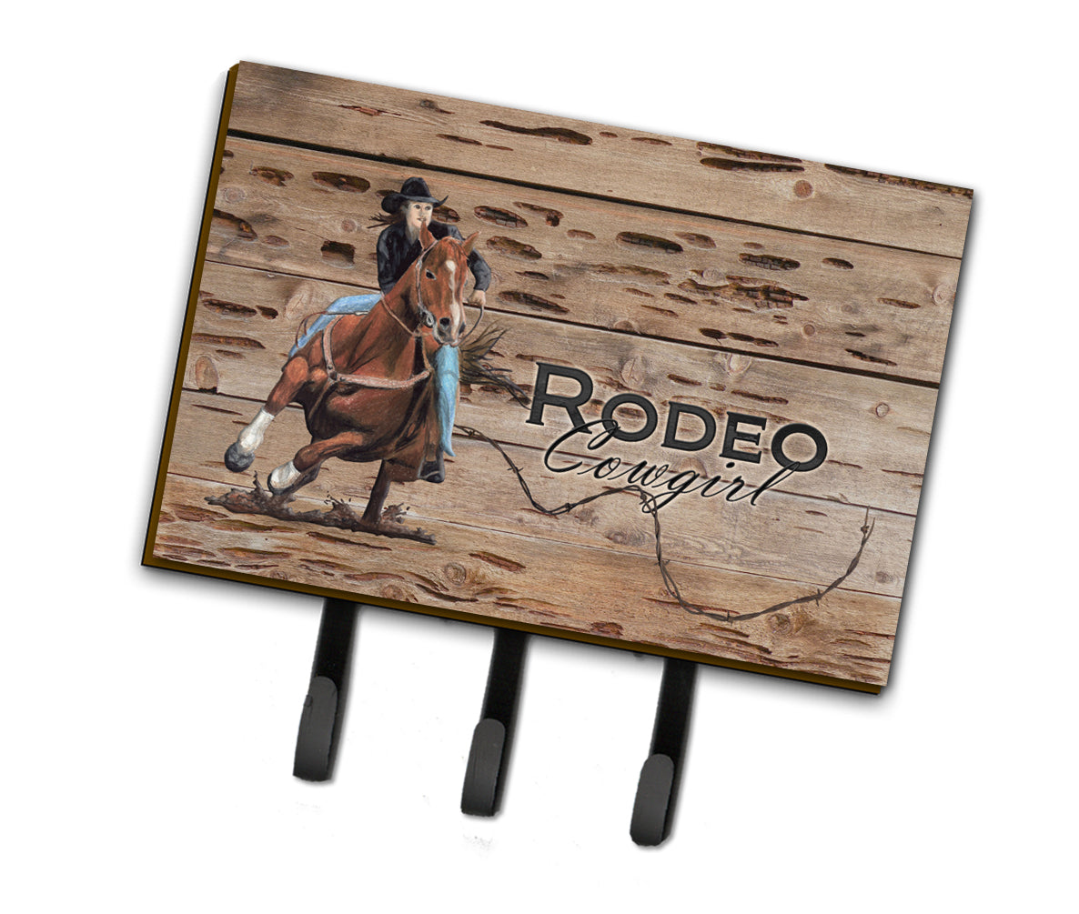 Rodeo Cowgirl Barrel Racer Leash or Key Holder Wall Hooks, Coat Rack Wall Mount, for Hanging Keys, Towels, Aprons, Leashes