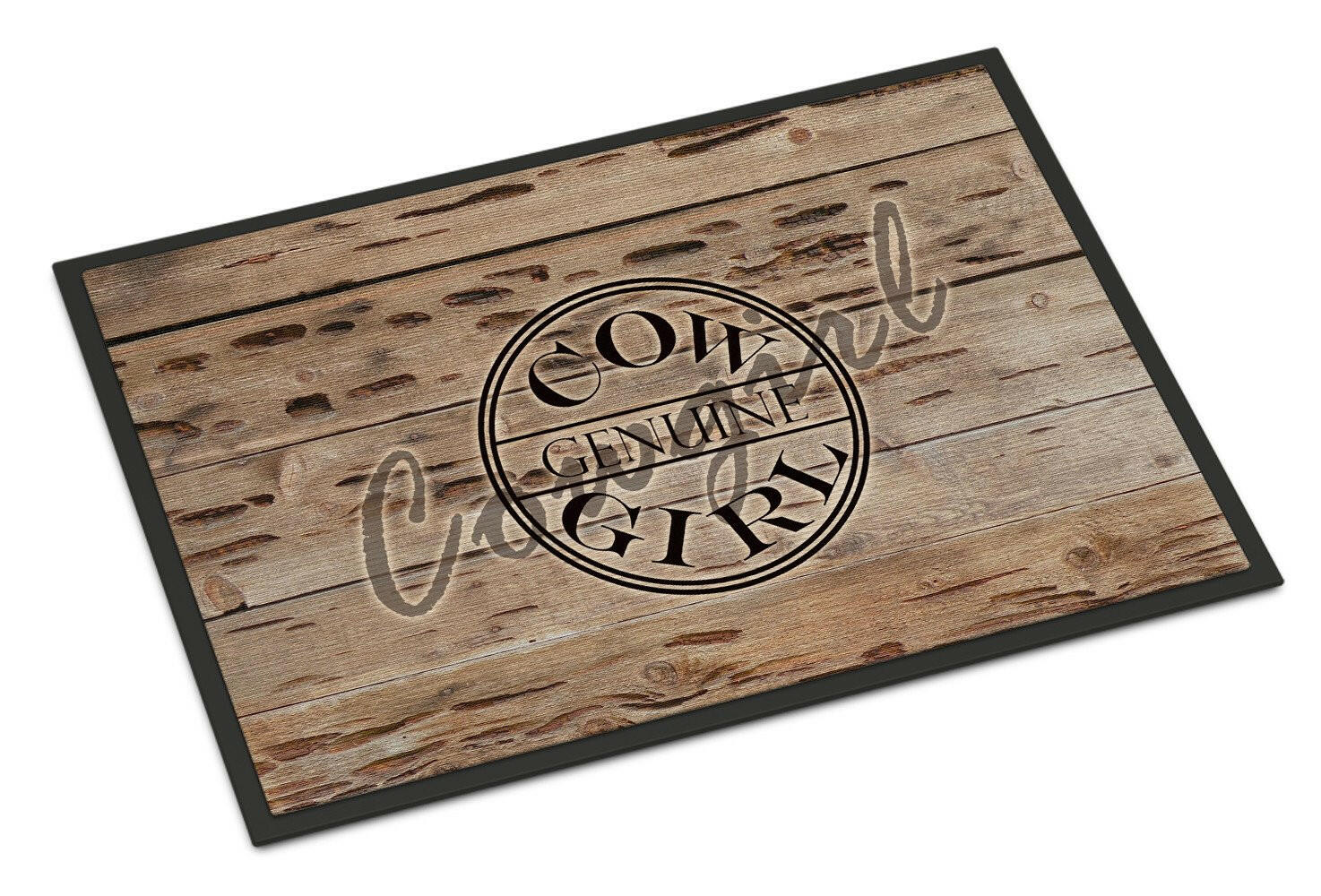 Genuine Cow Girl Branded Doormat Indoor Outdoor 24H X 36W Front Door Mat Rugs for Entryway, Non Slip Washable Low Pile,