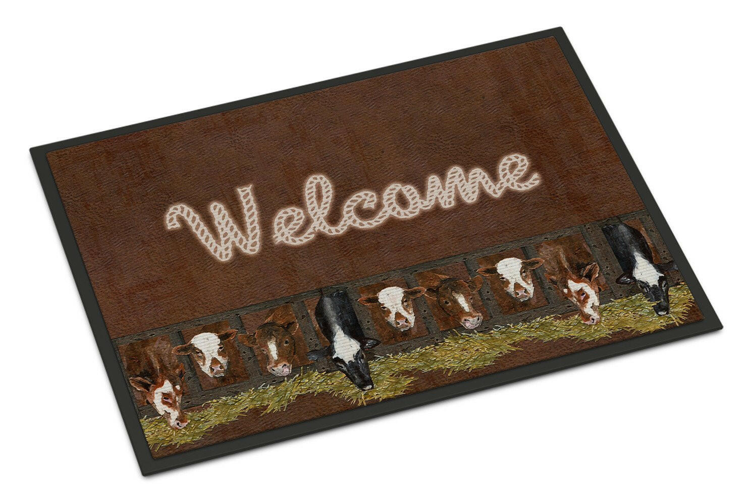 Welcome Mat with Cows Doormat Indoor Outdoor 24H X 36W Front Door Mat Rugs for Entryway, Non Slip Washable Low Pile,
