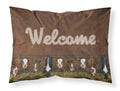 Welcome Mat with Cows Standard Pillowcase Lightweight Super Soft Easy Care Decorative Artwork Pillowcase, Standard