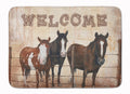 Welcome Mat with Horses Memory Foam Kitchen Mat Machine Washable Anti-Fatigue Cushion Comfort Bath or Kitchen Rug