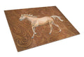 Horse Cutting Board Tempered Glass Kitchen Cutting Surface, Heat Resistant Chopping, Non-Slip Feet, Food Prep & Serving