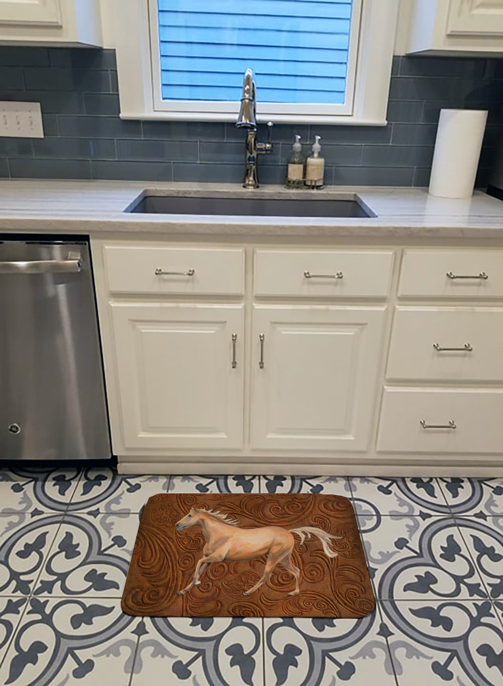 Horse Memory Foam Kitchen Mat Machine Washable Anti-Fatigue Cushion Comfort Bath or Kitchen Rug