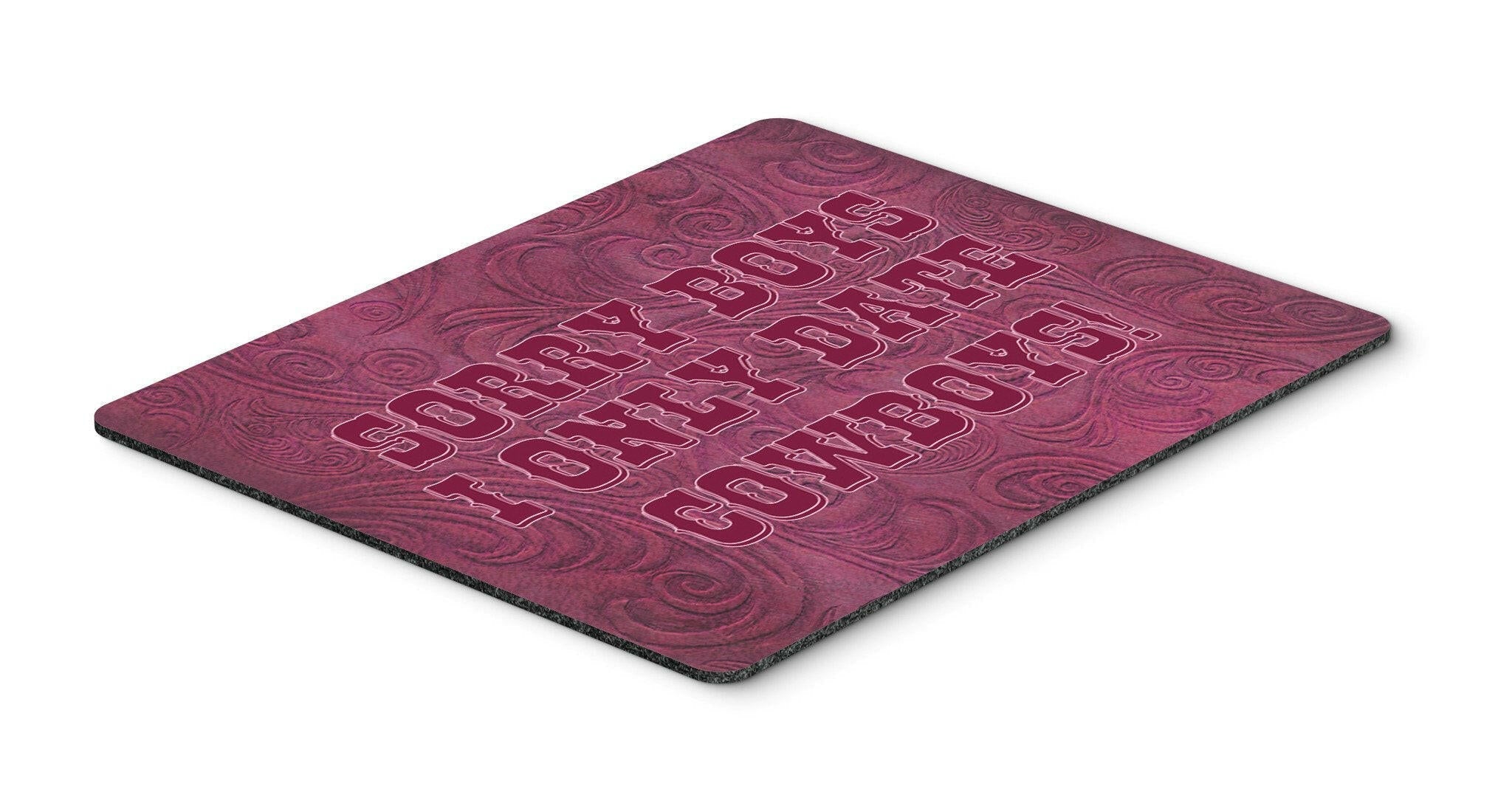 Sorry Boys I only date cowboys in pink Mouse Pad, Heat Resistant Trivet Hot Pad , Non Slip Rubber Desk Mat, Kitchen Counter Protector, Home Office Decor Gift