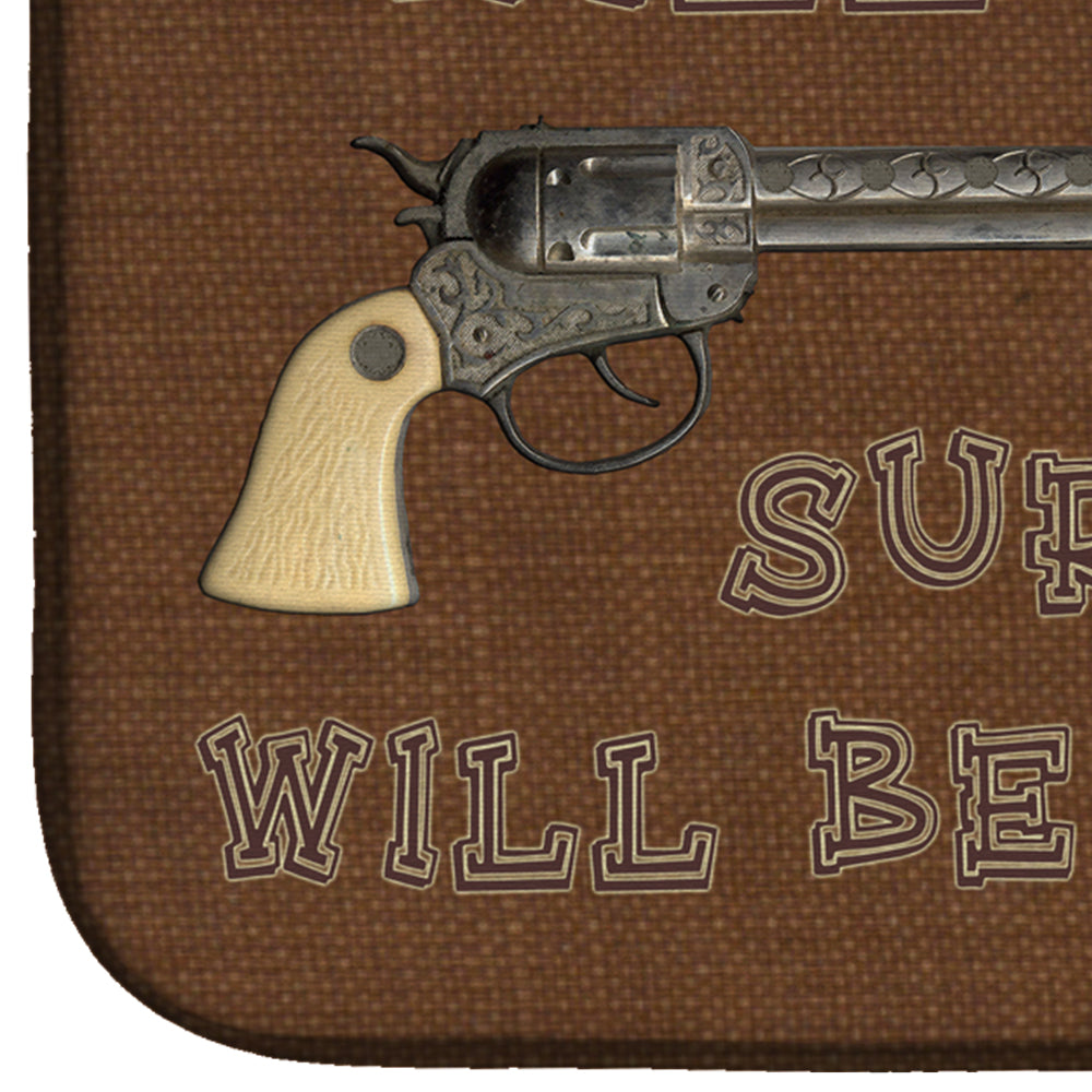 Tresspassers will be shot Dish Drying Mat Absorbent Dish Drying Mat Pad for Kitchen Counter Dish Drainer Mat for Countertop, 14 x 21", Multicolor