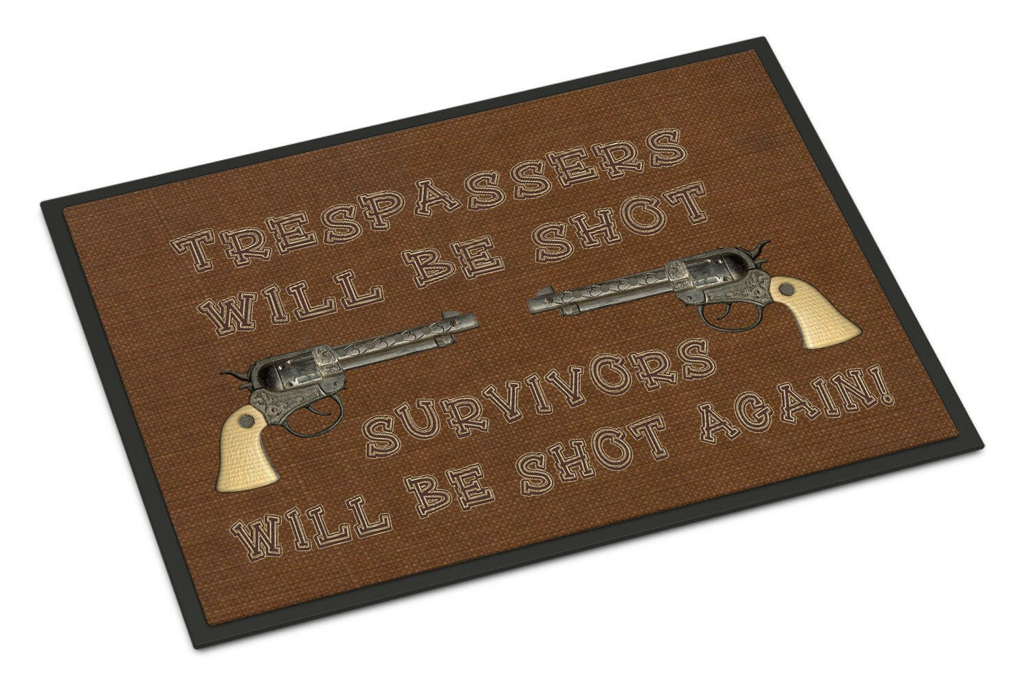 Tresspassers will be shot Doormat Indoor Outdoor 18H X 27W Front Door Mat Rugs for Entryway, Non Slip Washable