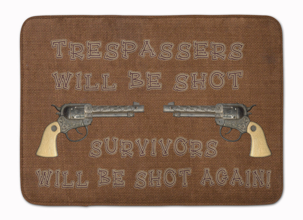Tresspassers will be shot Memory Foam Kitchen Mat Machine Washable Anti-Fatigue Cushion Comfort Bath or Kitchen Rug