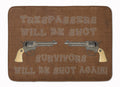 Tresspassers will be shot Memory Foam Kitchen Mat Machine Washable Anti-Fatigue Cushion Comfort Bath or Kitchen Rug