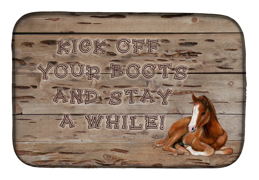 Kick off your boots and stay a while Dish Drying Mat Absorbent Dish Drying Mat Pad for Kitchen Counter Dish Drainer Mat for Countertop, 14 x 21", Multicolor