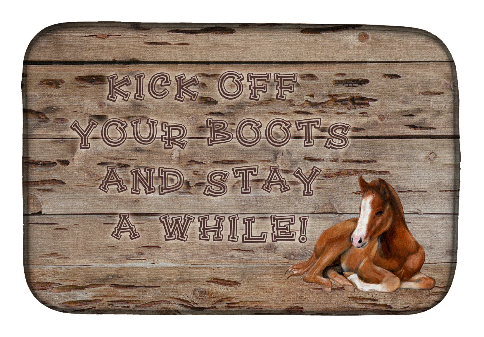 Kick off your boots and stay a while Dish Drying Mat Absorbent Dish Drying Mat Pad for Kitchen Counter Dish Drainer Mat for Countertop, 14 x 21", Multicolor