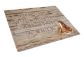 Kick off your boots and stay a while Cutting Board Tempered Glass Kitchen Cutting Surface, Heat Resistant Chopping, Non-Slip Feet, Food Prep & Serving