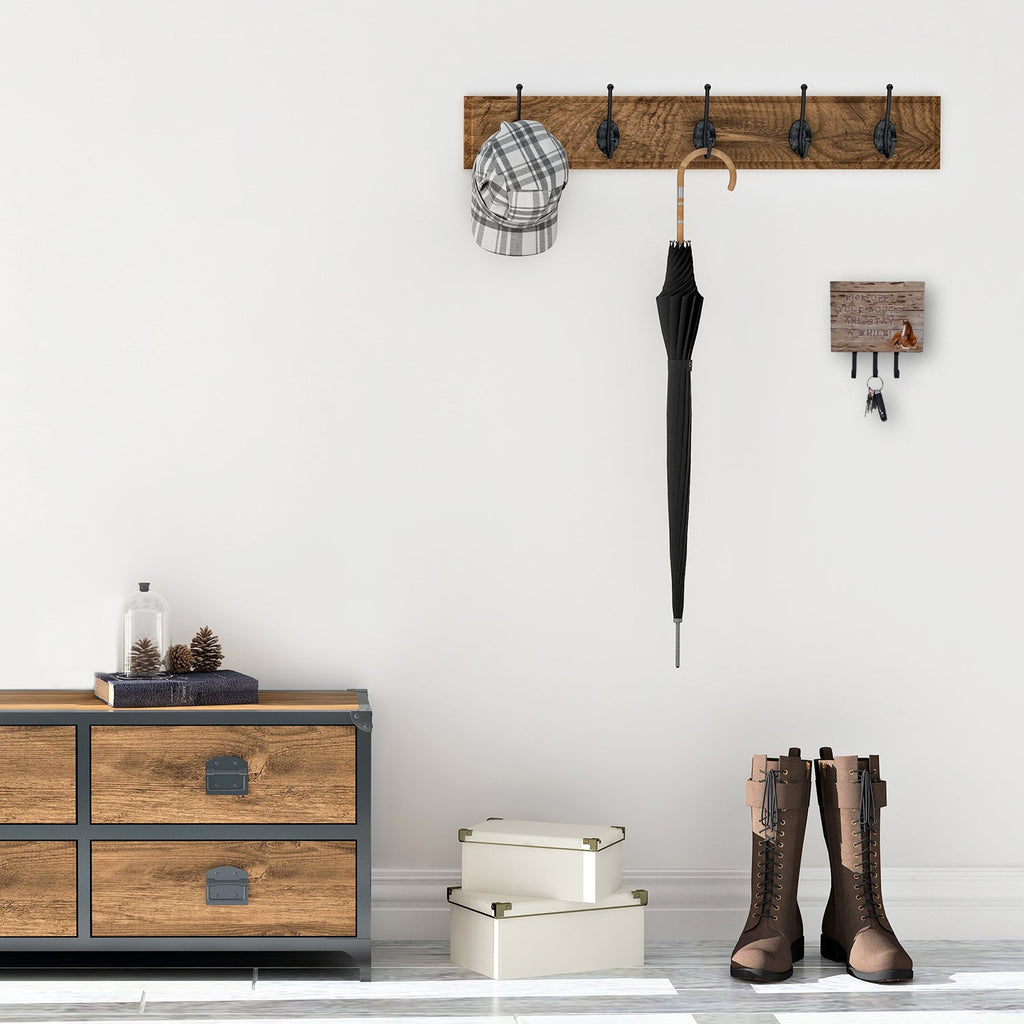 Kick off your boots and stay a while Leash or Key Holder Wall Hooks, Coat Rack Wall Mount, for Hanging Keys, Towels, Aprons, Leashes